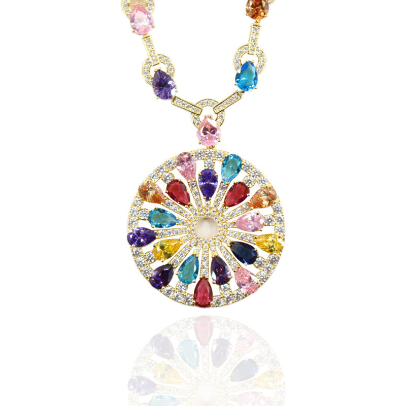 Evanescent Multicolor Crystal Statement Necklace